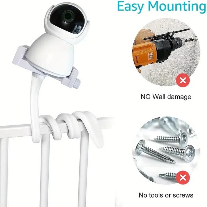 Produktbild PhoneLook Flexible Universalhalterung für Babyphone, Telefon oder Kamera, aus Silikon, schwenkbar und an versc