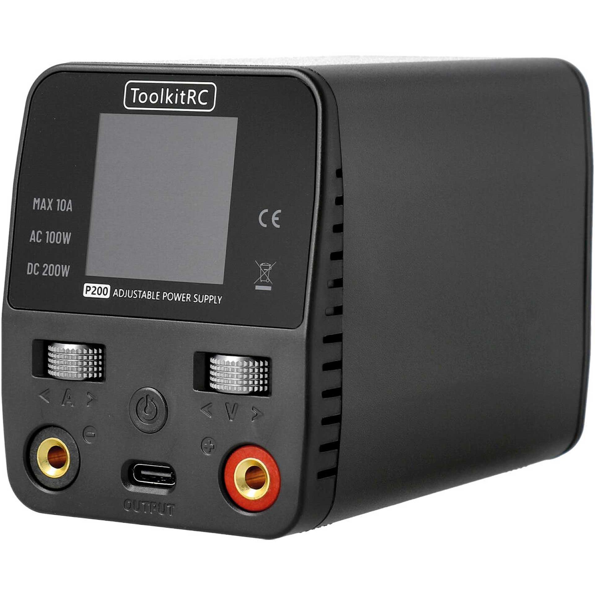 Toolkitrc P200 V2 Alimentatore 30V 10A 100/200W Ingresso AC e DC, Caricatore RC