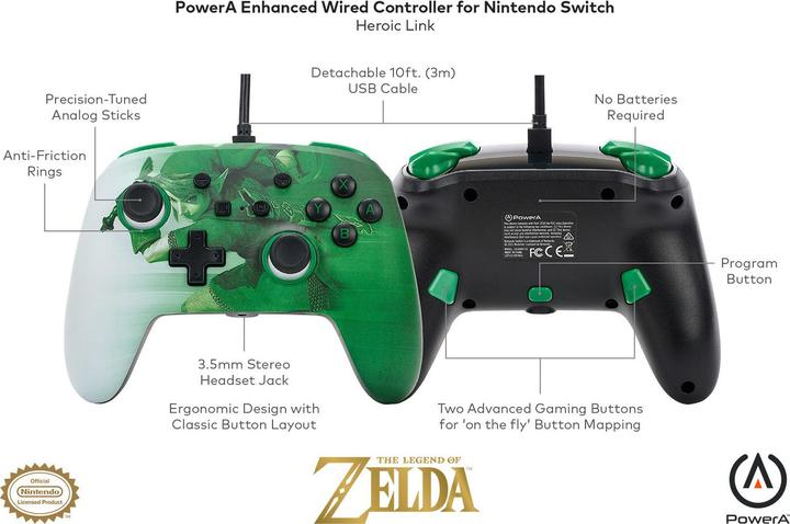 Produktbild PowerA Verbesserter kabelgebundener Controller für Nintendo Switch - Heroic Link (Switch)