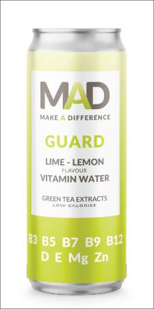 Actual product image MAD GUARD Lime & Lemon Vitamin water crate (24 x 33 cl)