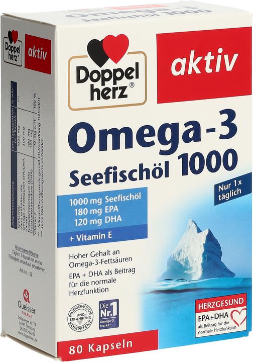 Produktbild Doppelherz Double Heart Seefischöl Omega3 1000mg (80 Stück, Kapseln)