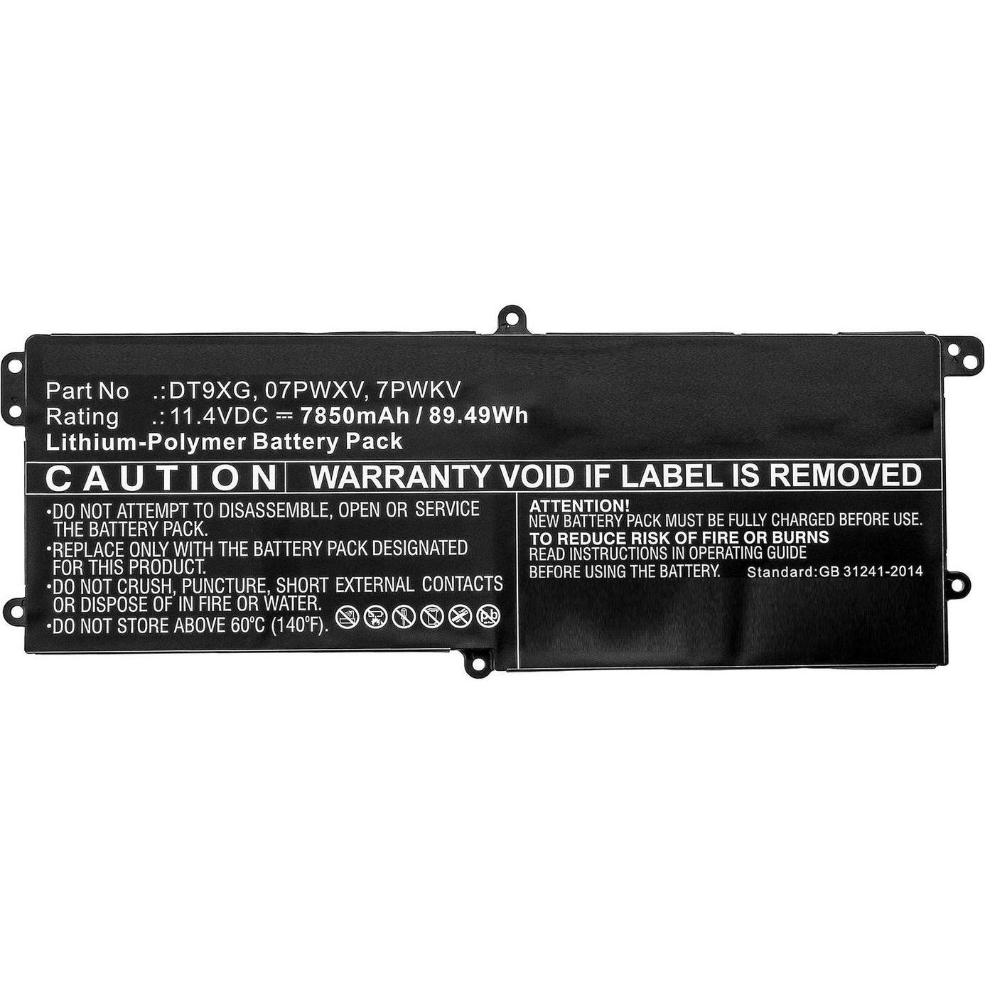CoreParts Laptop Battery for DELL (7850 mAh), Notebook Akku, Schwarz