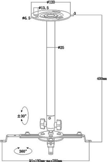 Immagine prodotto Multibrackets M Universal Projector Ceilingmount III (Soffitto)