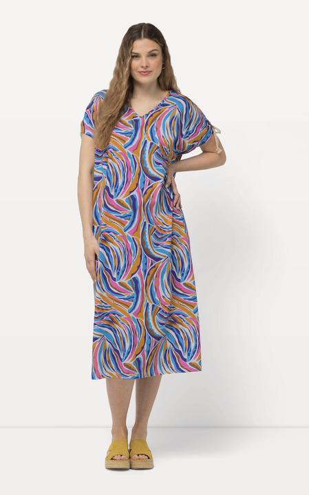 Produktbild Ulla Popken Jersey-Midikleid, A-Linie, V-Ausschnitt, Halbarm (50, 52)