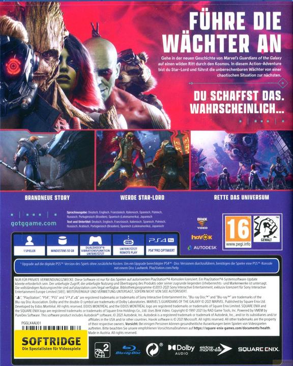 Actual product image Square Enix Marvel's Guardians of the Galaxy (PS4, DE)