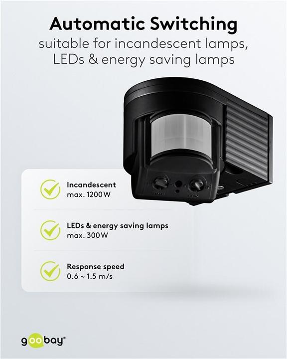Image du produit Goobay Détecteur de mouvement PIR (12 m)