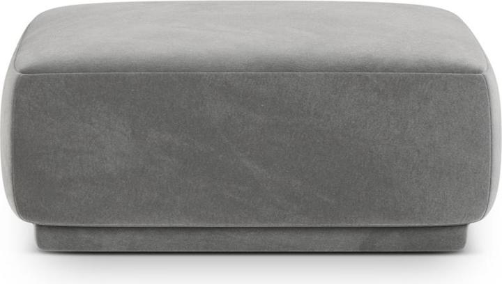 Cosmopolitan Design Velvet Pouf, "Gomera", 1 Seat, Grey, 90x90x42 Made in Europe