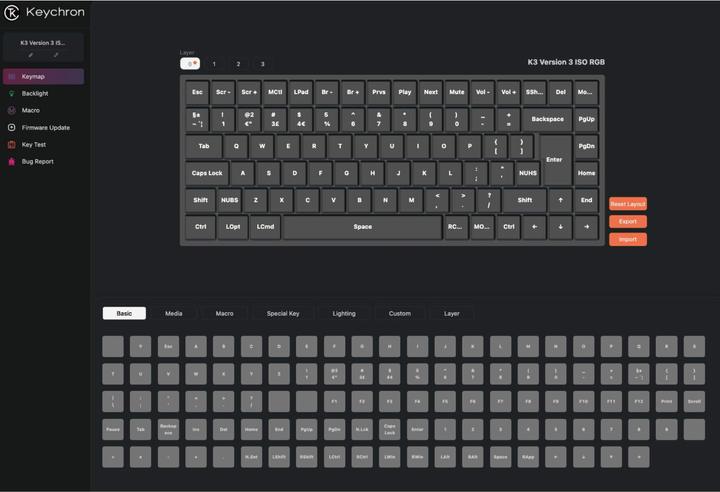 Immagine prodotto Keychron K3 QMK V3 (CH, Senza fili, Cablato)