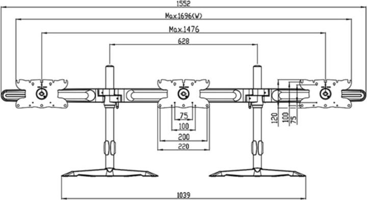 Produktbild Multibrackets Triple L (Tisch, 32", 8 kg)