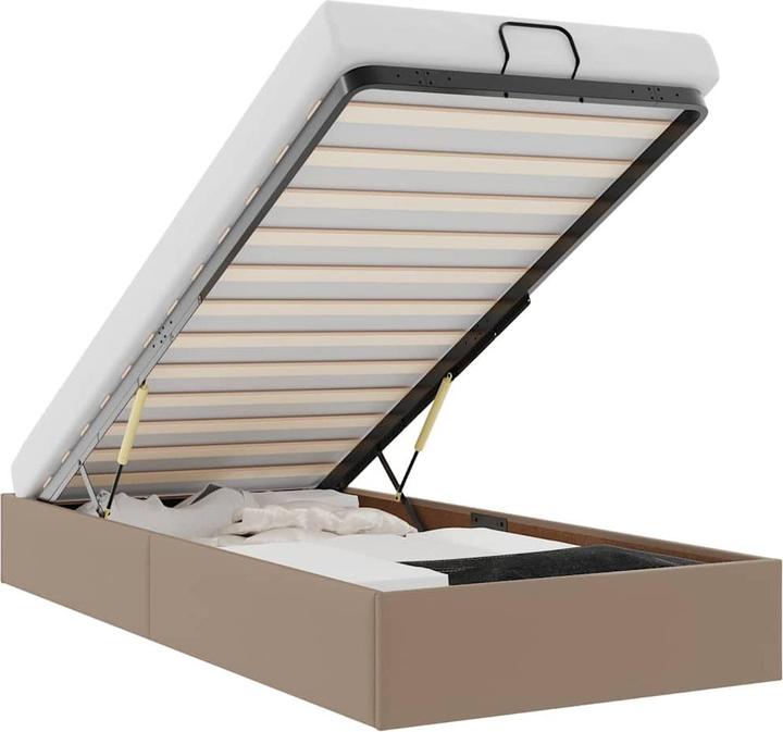 Actual product image VidaXL Ottoman bed without mattress white 140x200 cm faux leather (140 x 200)
