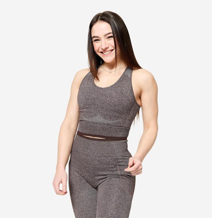 Domyos Top Damen nahtlos - braun