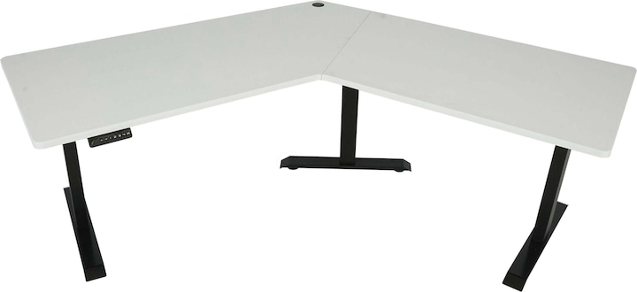 Image du produit Swisshandel24 Bureau, table d'ordinateur, hauteur réglable électriquement à 120° blanc, noir
