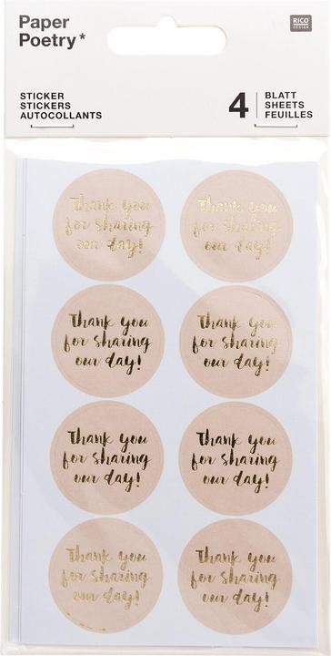 Produktbild Rico Design Paper Poetry Sticker Thank you for sharing our day