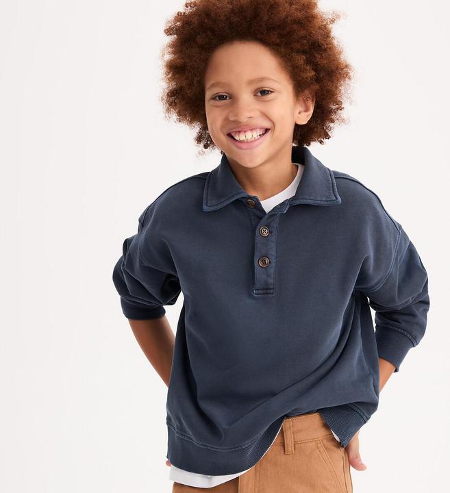 Produktbild La Redoute Collections Sweatshirt mit Polokragen aus Molton (116)