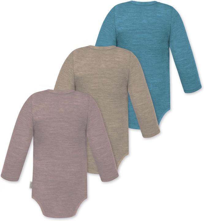 Produktbild Normani 3er Pack Baby Merino Langarmbody „Tuai" - 9403 (74)