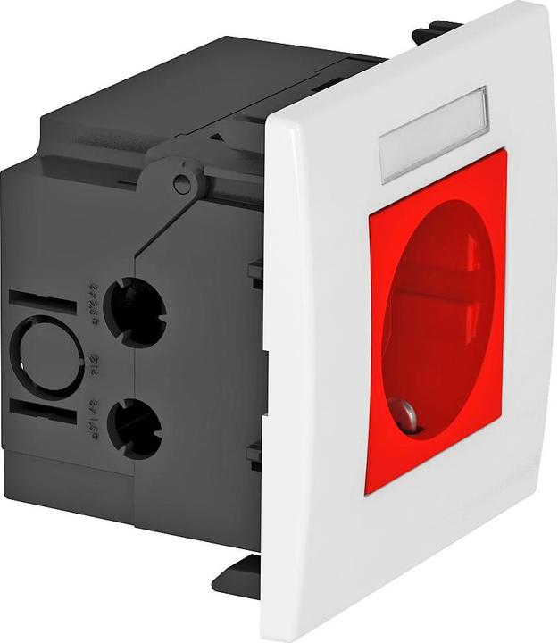 Actual product image OBO Bettermann OBO SDE-RW D0RT1B Socket unit module 45, 1-gang 84x84x59