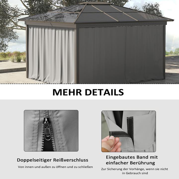Immagine prodotto Outsunny Seitenwände Polyester Hellgrau (1 cm, 302 cm)