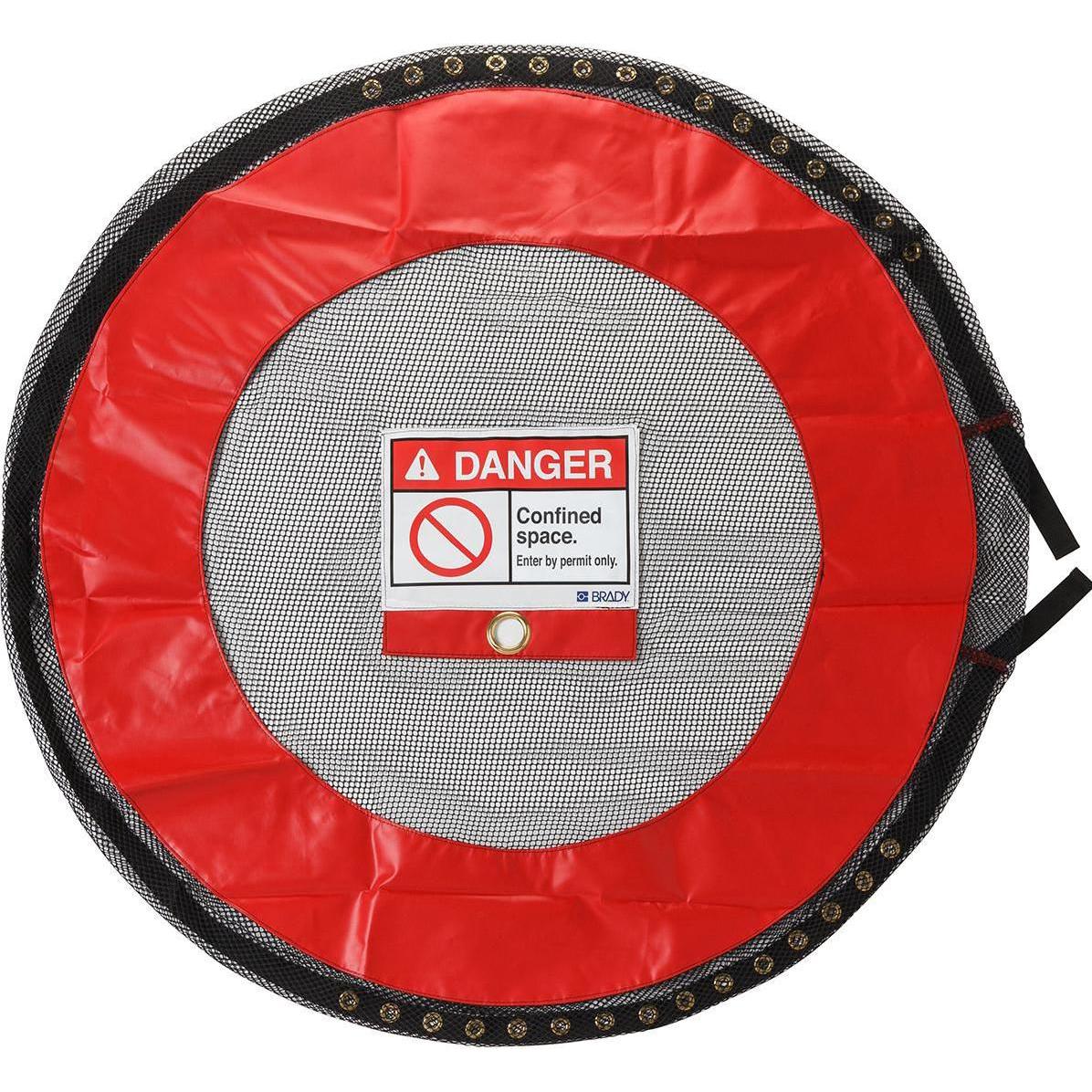 Brady, Etiketten, Belüftete verschliessb. Abdeckungen, PVC-beschichtetes Polyester, Rot, Enger Raum – XL (1 Stü