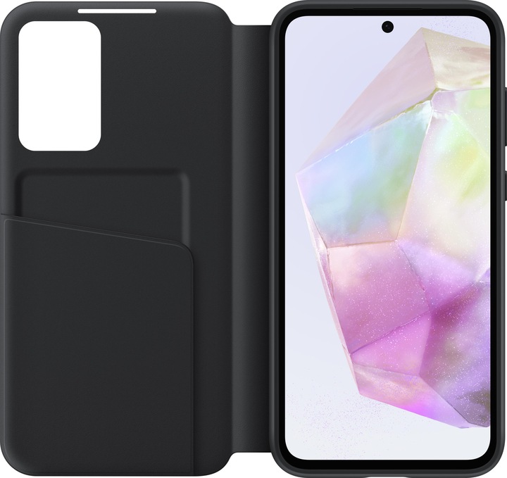 Productafbeelding Samsung Boekomslag Smart View Portemonnee Hoesje Zwart (Samsung Galaxy A35)
