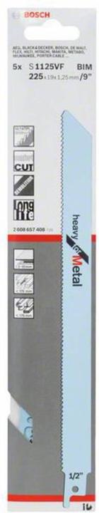 Actual product image Bosch Professional Zubehör PRO Metal Demolition S1125VF blade, 1.25 x 19 x 225 mm, 5 pcs.
