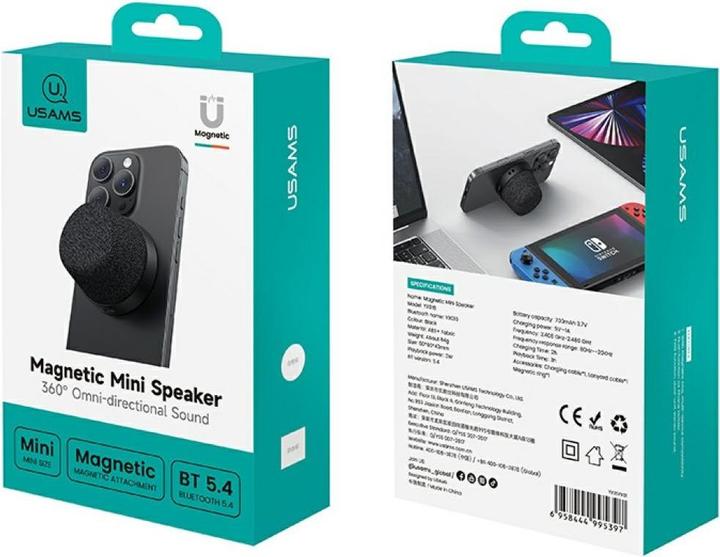 Image du produit Usams YX016 speaker magnetic Bluetooth black (6 h)