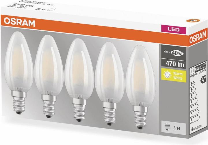 Produktbild Osram Led Base Classic B (E14, 4 W, 470 lm, 5 x, E)