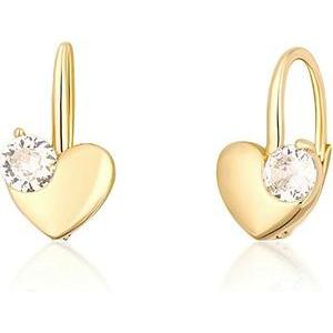 JVD, Ohrringe, Delicate gold-plated earrings Heart with zircon SVLE1513XH2GO00