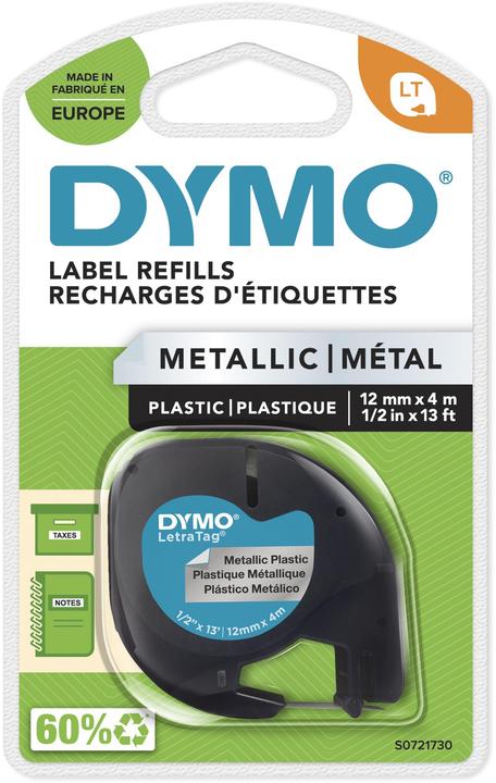 Dymo LetraTAG - bande - 1 cassette(s) - (1.20 cm, Noir)