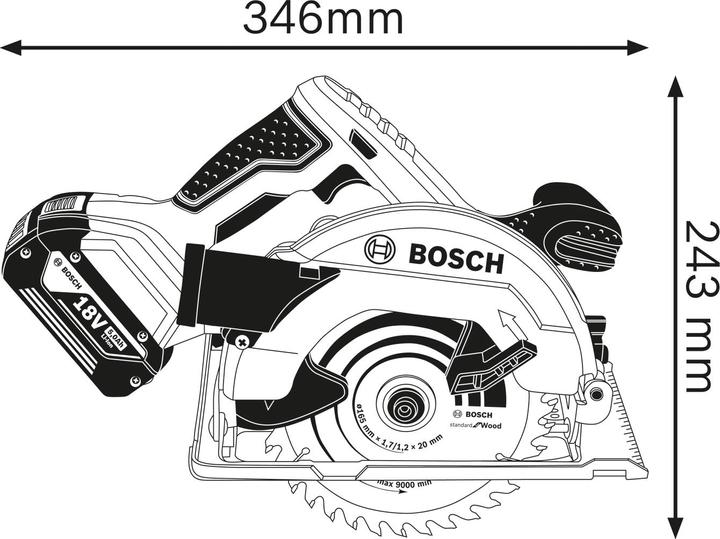 Actual product image Bosch Professional Gks 18v-57