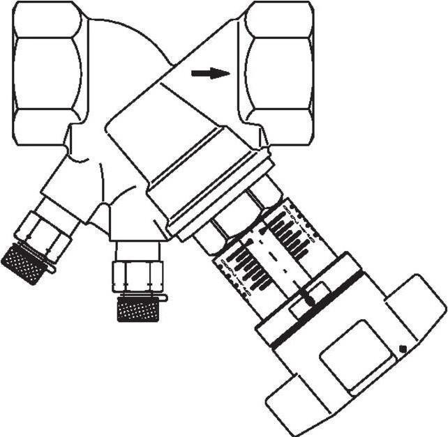 Image du produit Oventrop OV Vanne d'équilibrage Hydrocontrol VTR PN 25 RG 2 vannes de mesure DN 20 3/4 pouce FF