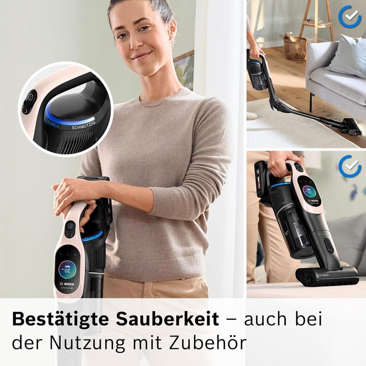 Image du produit Bosch Hausgeräte Aspirateur sans fil avec technologie MicroClean, batterie 4,0 Ah et éclairage LED