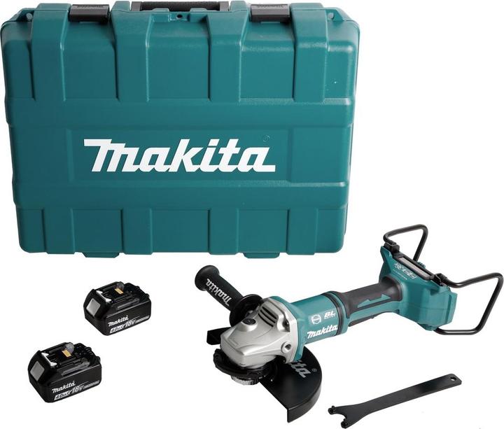 Immagine prodotto Makita DGA 900 MKX2 Smerigliatrice a batteria 36V (2x18V) 230mm + 2x Batterie 4,0Ah + Dado Ezynut + (230 mm)