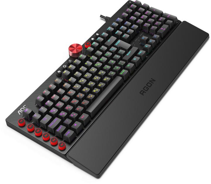 Produktbild AOC for gaming AGON AGK700 RGB LED backlight, US, Black, with cable, USB, CHERRY MX Red (US)