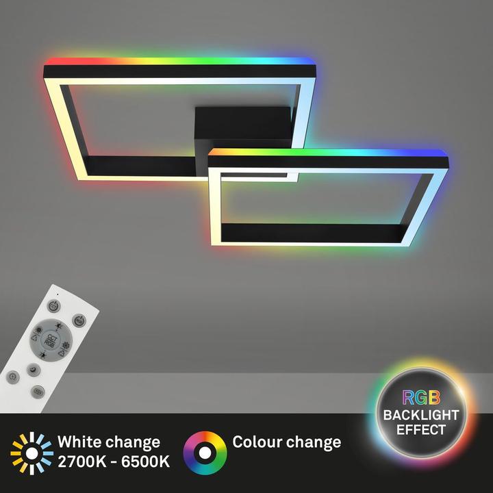 Produktbild Briloner RGB CCT LED Deckenleuchte, schwarz, LED/40W (1900 lm)