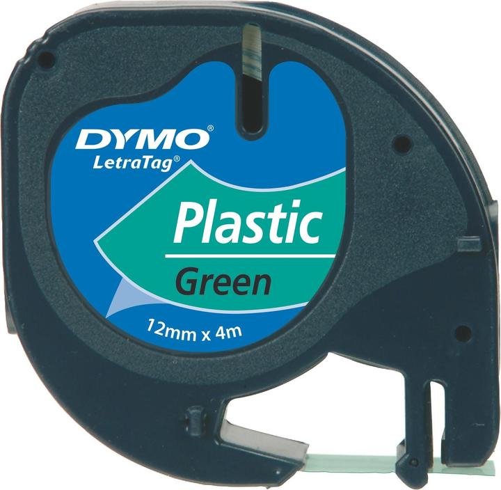 Dymo Ruban plastique noir sur vert (1.20 cm, Noir, Vert)