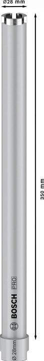 Immagine prodotto Bosch Professional Zubehör PRO Core Cutter asciutto, 28 x 350 mm, G 1/2 pollici (28 mm)