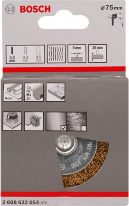 Produktbild Bosch Professional Zubehör PRO Multi Material clean Scheibenbürste, gerader Schaft, 75 x 0,2 mm