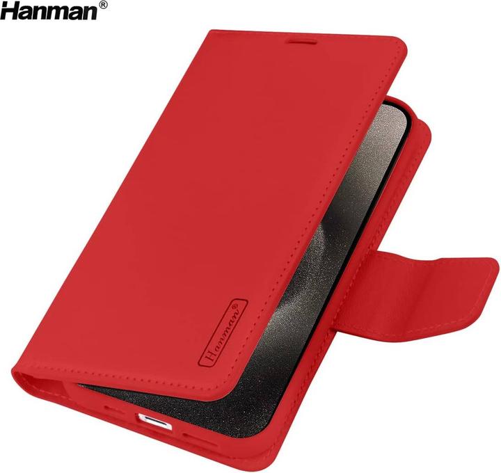 Produktbild Hanman Apple iPhone 12 / 12 Pro - Mill Flip Case mit 3 Kartenfächern, rot (Apple iPhone 12, Apple iPhone 12 Pro)
