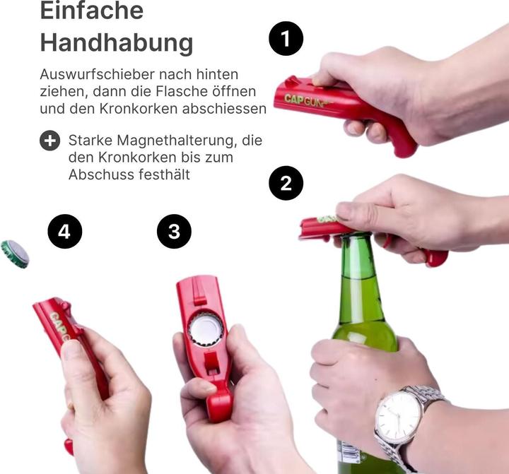 Actual product image Hermex Cap gun bottle opener with crown cork spinner Cap lifter Beer bottle opener (Bottle opener)