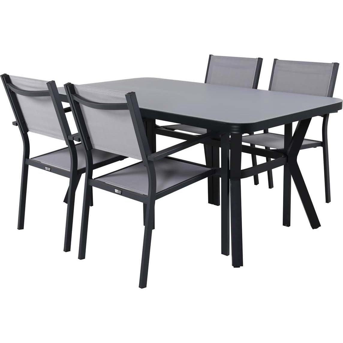 Ebuy24, Gartentisch + Balkontisch, Gartenset Virya 5-teilig (90 cm)