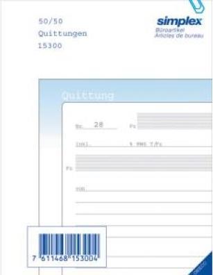 Actual product image Simplex Carbonless copy book receipts Oneco (150x)