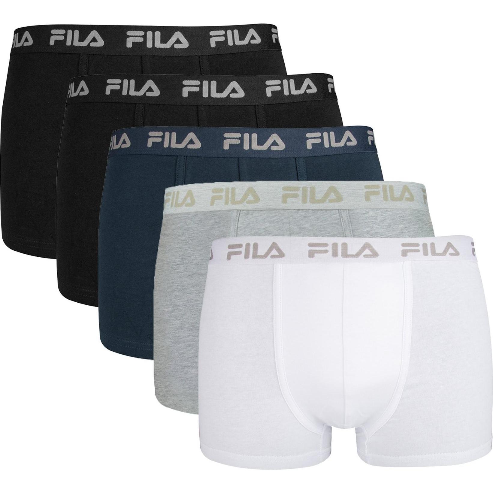FILA, Herren, Unterhosen, Boxershorts Casual Stretch, Mehrfarbig, (M, 5er Pack)