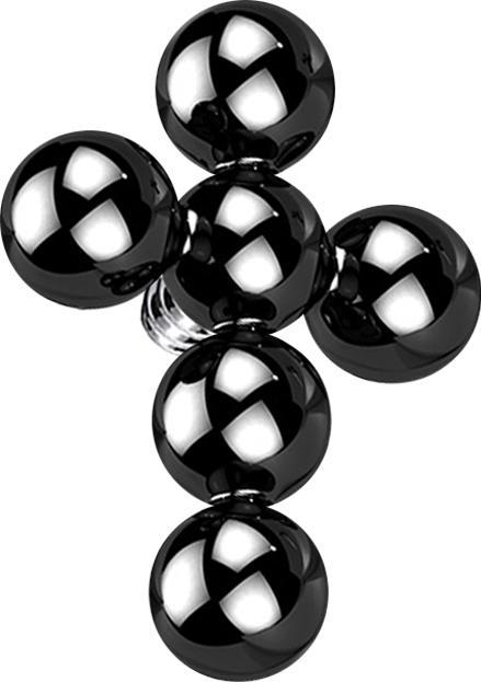 Produktbild Star Piercing Dermal Anchor schwarz Kreuz Kugeln (ohne Messing, Titan)