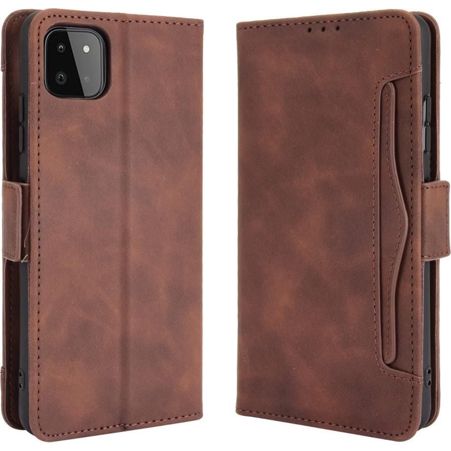 Thumbnail - Cover-Discount Galaxy A22 5G - Etui mit vielen Kartenfächer braun (Samsung Galaxy A22 5G), Smartphone Hülle, Braun