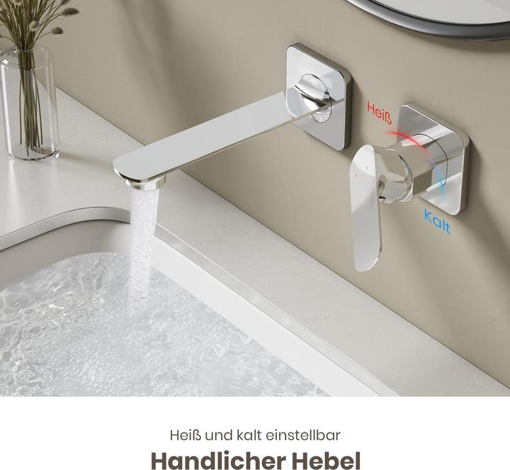 Produktbild Emke Wasserhahn Bad modular Messing verchromt Mischbatterie Waschbecken Küchenarmatur mit Luftsprudler Ke