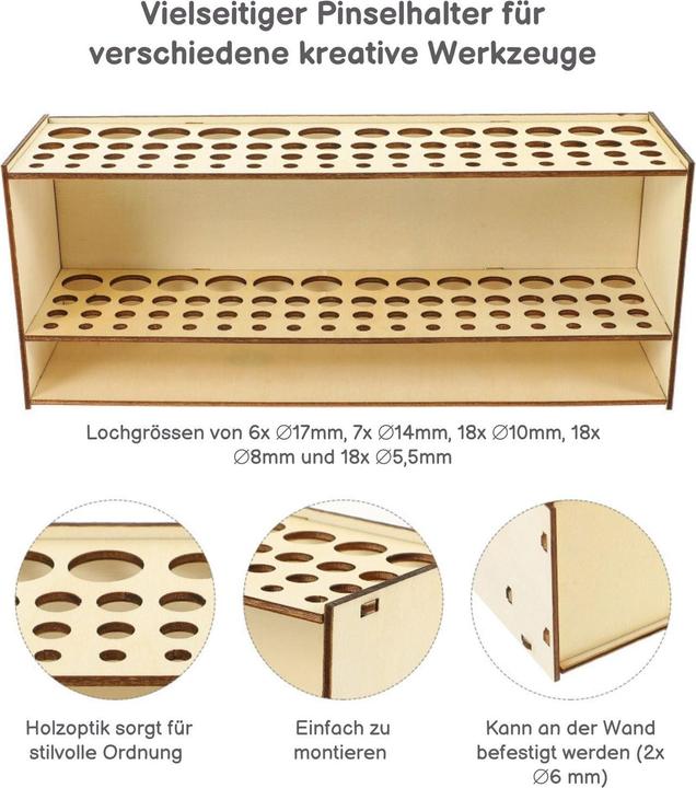 Produktbild Hermex Pinselhalter Pinsel Ständer Malpinsel Aufbewahrungsbox Schminkpinsel Organizer
