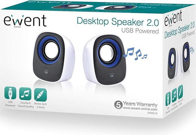 Produktbild Eminent 2.0 Stereo speaker set for PC and laptop, USB powered