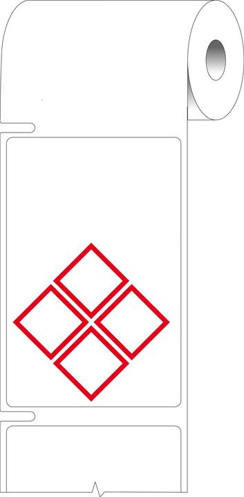 Produktbild Brady THTCLP-S-L4B-7594-2, Polypropylen, Weiss, glänzend, 55.00 x 85.00 mm, Layout L4B (4 rote Raut (5.50 cm)