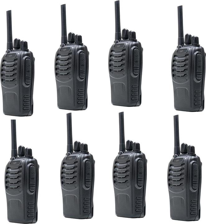 Actual product image PNI Pack of 8 PMR R40 PRO portable radios, batteries, chargers and headphones included (10 km)