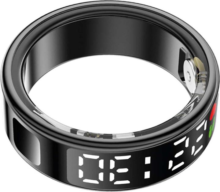 Produktbild Avizar Smart Ring Grösse 8 Saturn LED mit Ladeetui (8, Schwarz)